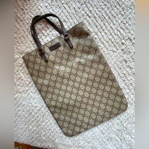Gucci GG Plus Beige and Brown Monogram Tote